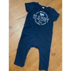Old Navy Blue Bear Romper- 12-18m